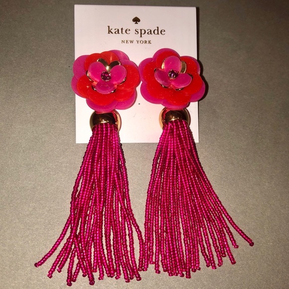 kate spade Jewelry - NWT Rosy Posies Tassel Earrings